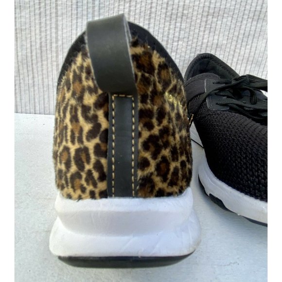 SHOES SNEAKERS TENNIS WOMENS 8.5 NEW BALANCE NERGIZE ATHLETIC BLACK LEOPARD  - Picture 6 of 7